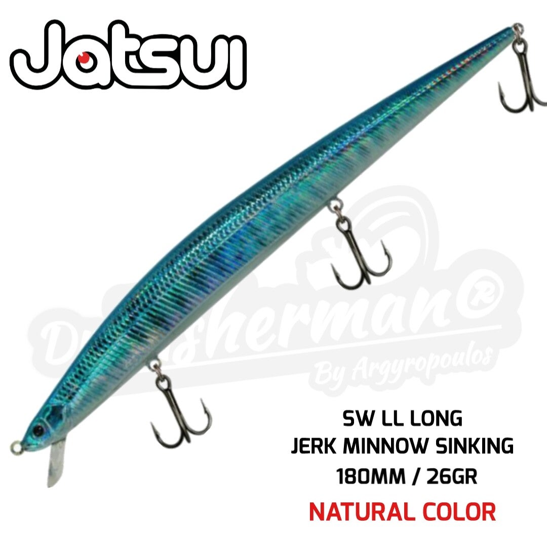 JATSUI SEA SLICKER SW LL LONG JERK SINKING MINNOW 180MM /26 GR NATURAL COLOR 1