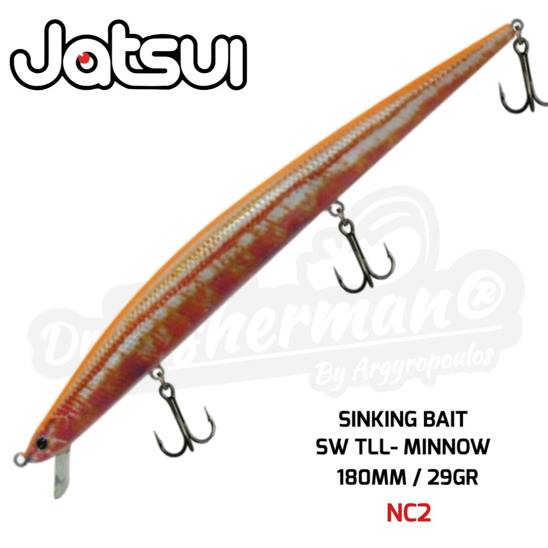 JATSUI SLICKER SINKING BAIT SW TLL - MINNOW 180MM /26GR COL:NC2