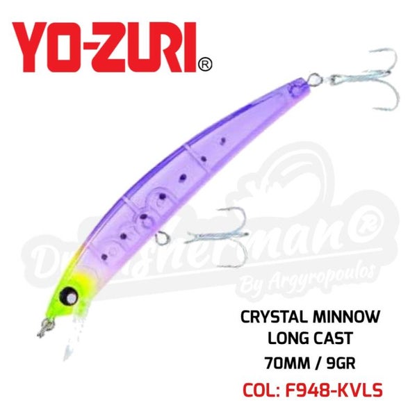YO-ZURI CRYSTAL MINNOW LONG CAST 70MM / 9GR F948-KVLS