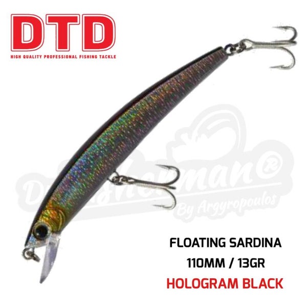 DTD FLOATING SARDINA HOLOGRAM BLACK 110MM / 13GR
