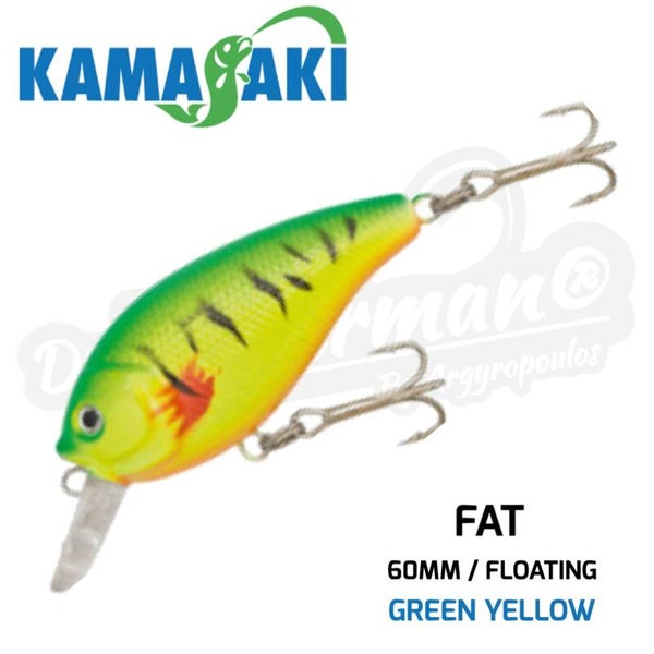 KAMASAKI FAT WOBBLER FLOATING 6CM GREEN YELLOW