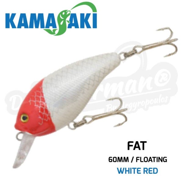 KAMASAKI FAT WOBBLER FLOATING 6CM WHITE RED