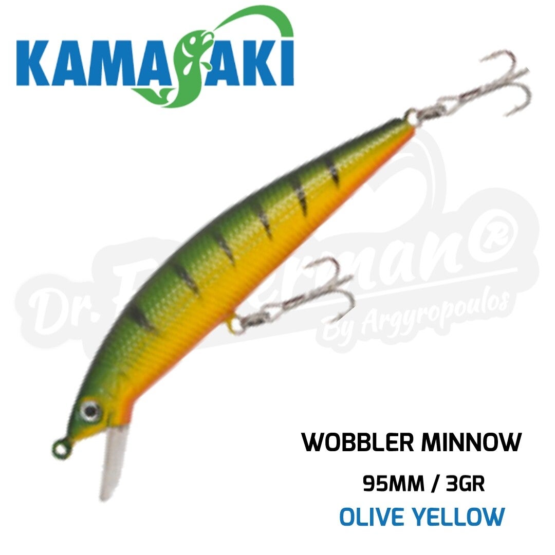 KAMASAKI WOBBLER MINNOW 95MM/3GR OLIVE YELLOW