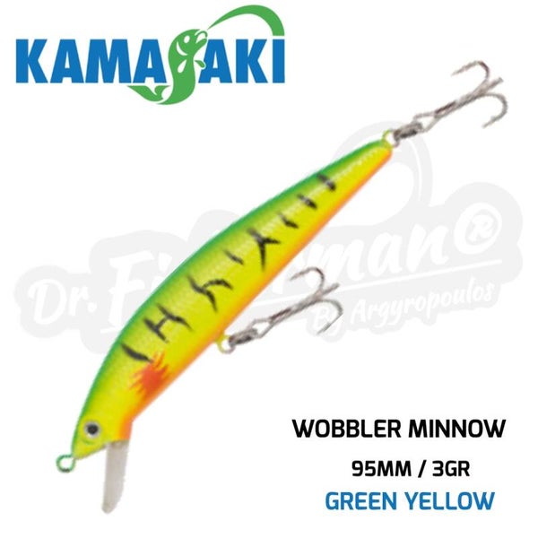 KAMASAKI WOBBLER MINNOW 95MM/3GR GREEN YELLOW
