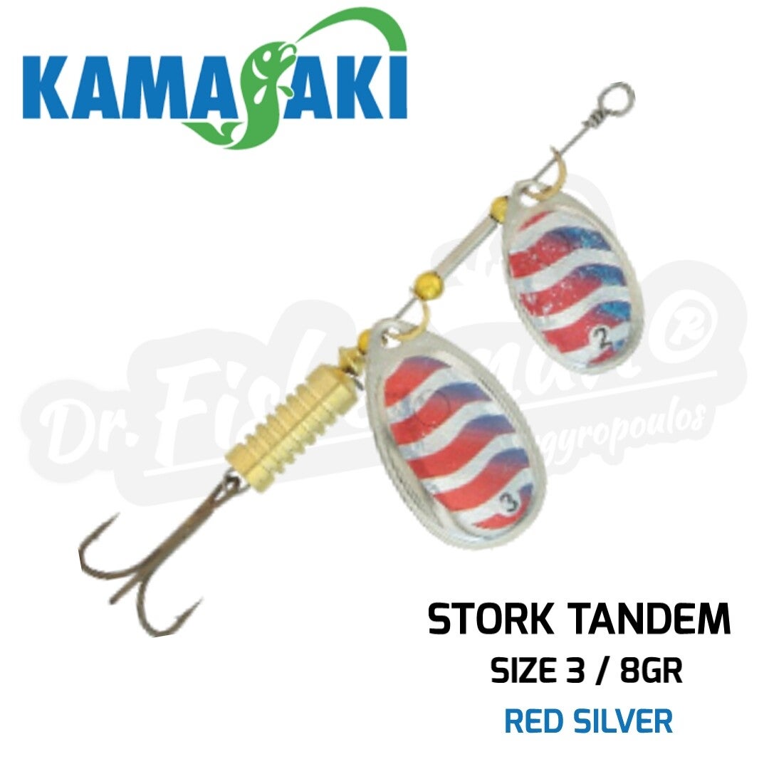 KAMASAKI STORK TANDEM RED SILVER GLIMMER SPINNER SIZE 3 / 8GR