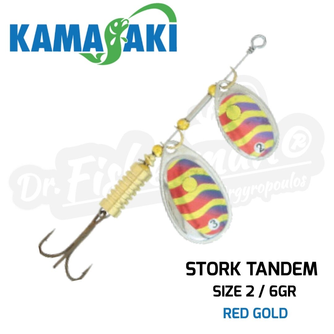 KAMASAKI STORK TANDEM RED GOLD GLIMMER SPINNER SIZE 2 / 6GR