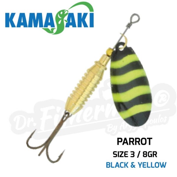 KAMASAKI PARROT BLACK YELLOW WAVE SIZE 3 / 8GR
