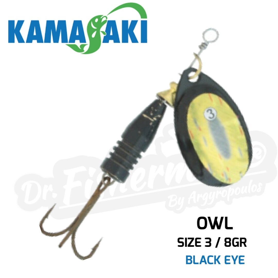 KAMASAKI GOLD-EYE BLACK OWL SIZE 3 / 8GR