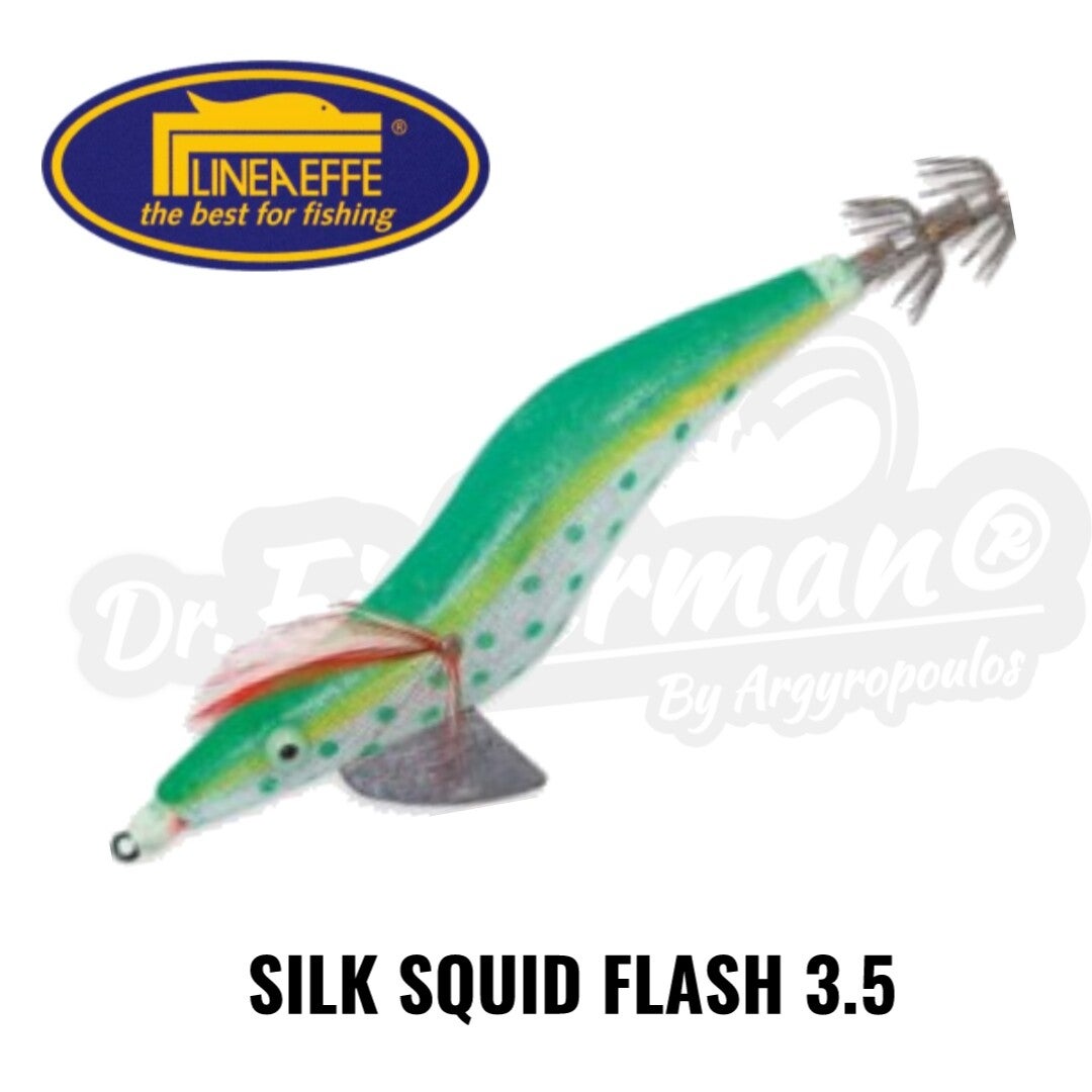 LINEA EFFE SILK SQUID FLASH JIG GREEN 3.5