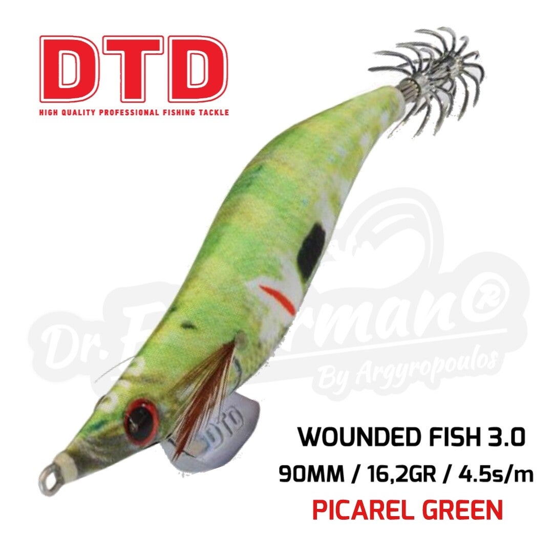 DTD SQUID JIG WOUNDED FISH 3.0 16.2GR PICAREL GREEN
