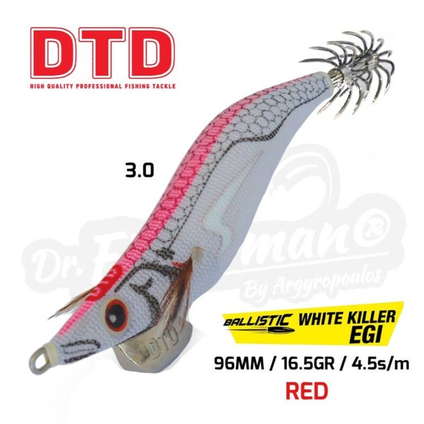 DTD SQUID JIG BALLISTIC WHITE KILLER 3.0 16,5GR RED