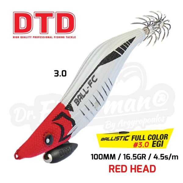 DTD SQUID JIG BALLISTIC FULL COLOR 3.0 16,5GR RED HEAD