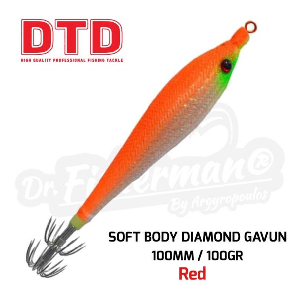 DTD SQUID JIG SOFT BODY DIAMOND GAVUN 100MM / 100GR RED