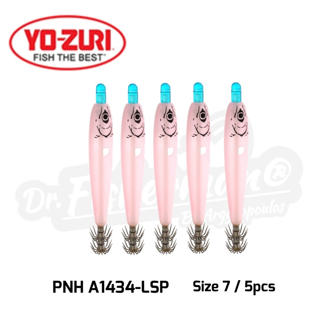 YO-ZURI SOFT SQUID TROLLING JIGS PNH A1434-LSP SIZE 7 PINK 5PCS