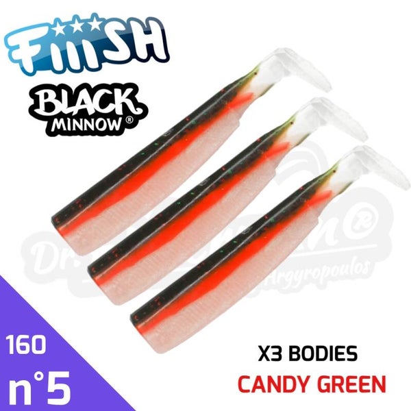 FIIISH BLACK MINNOW 160 X3 BODIES CANDY GREEN #5