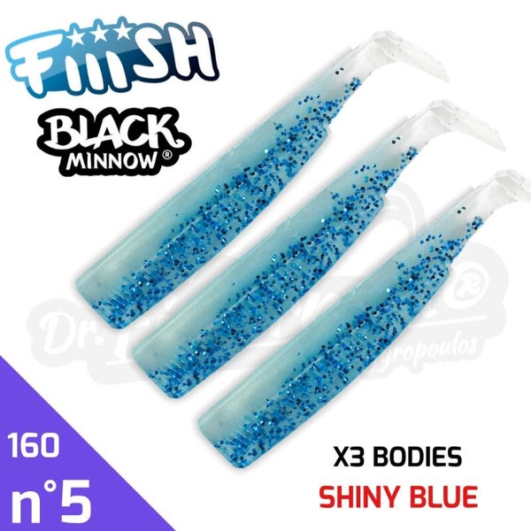 FIIISH BLACK MINNOW 160 X3 BODIES SHINY BLUE #5