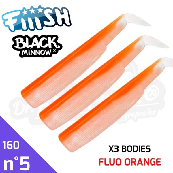 FIIISH BLACK MINNOW 160 X3 BODIES FLUO ORANGE #5