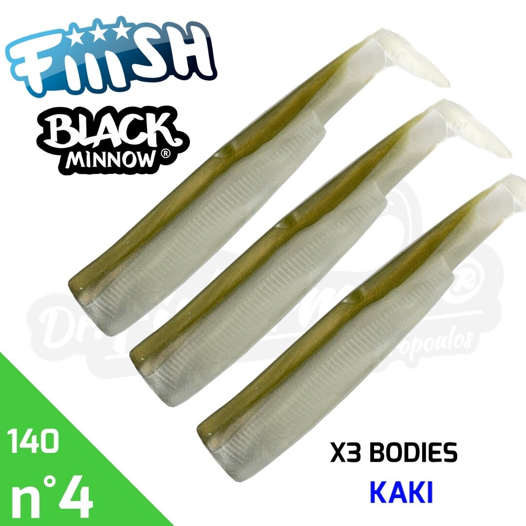 FIIISH BLACK MINNOW 140 X3 BODIES KAKI #4