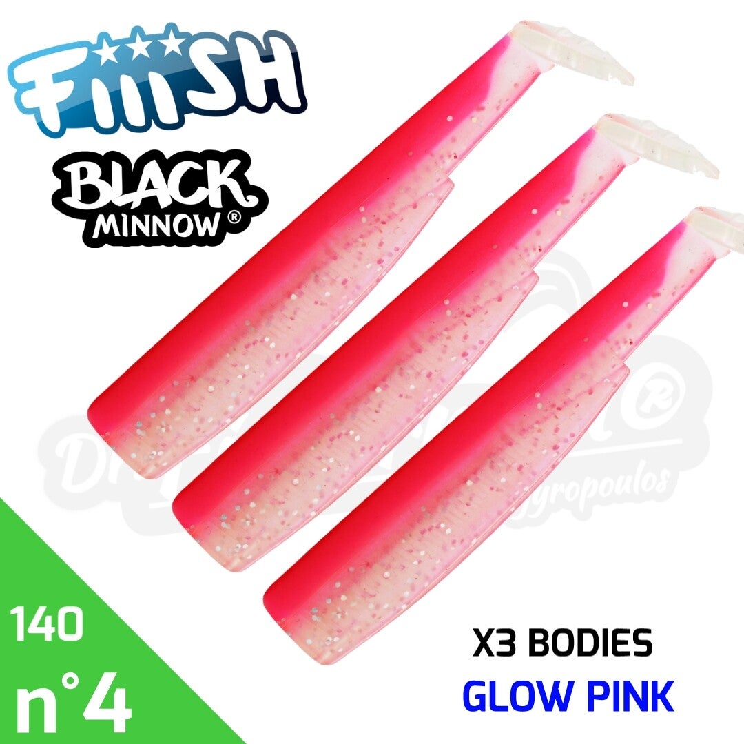FIIISH BLACK MINNOW 140 X3 BODIES ROSE FLUO#4