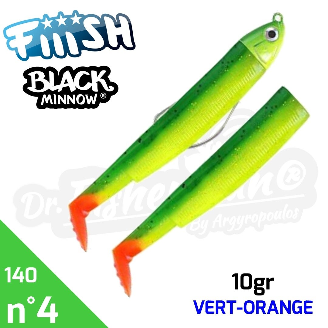 FIIISH BLACK MINNOW 140 10GR VERT-ORANGE #4