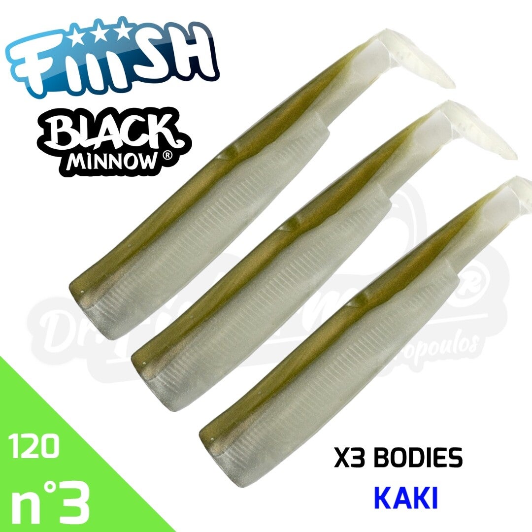 FIIISH BLACK MINNOW 120 X3 BODIES KAKI #3