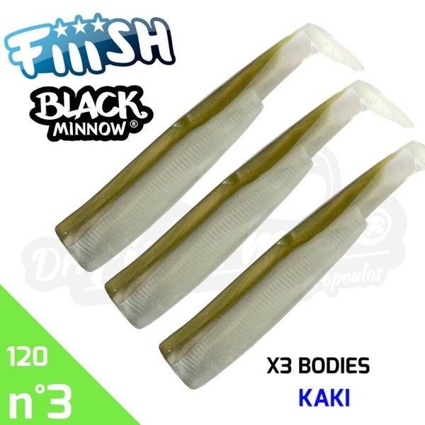 FIIISH BLACK MINNOW 120 X3 BODIES KAKI #3
