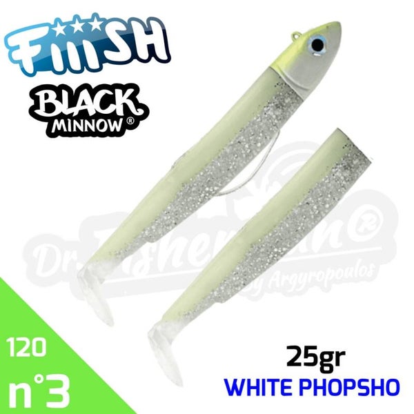 FIIISH BLACK MINNOW 120 25GR WHITE PHOSPHO#3