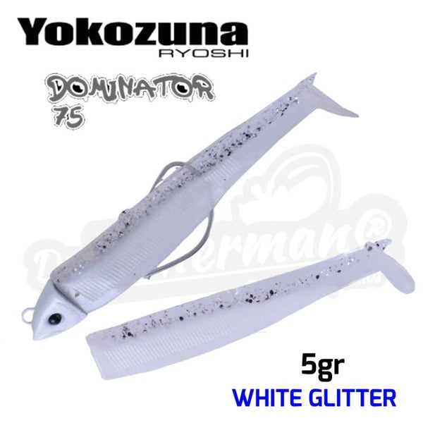 YOKOZUNA RYOSHI DOMINATOR 75 SILICONE LURES 5GR WHITE GLITTER