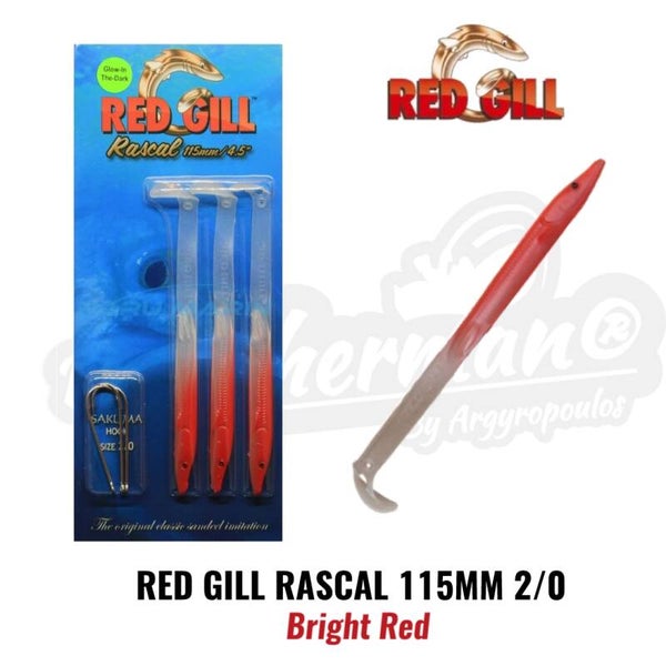 RED GILL RASCAL 115MM 2/0 HOOK BRIGHT RED