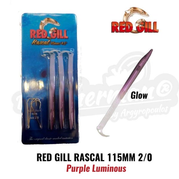 RED GILL RASCAL 115MM 2/0 HOOK PURPLE LUMINOUS
