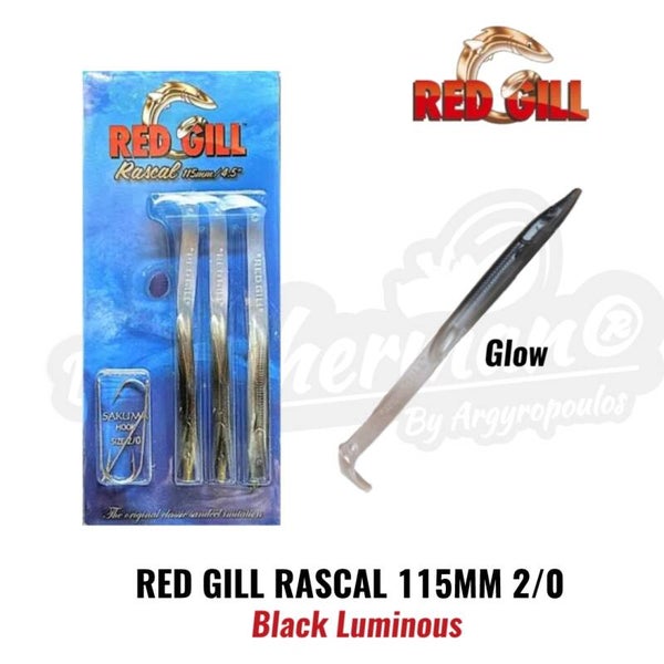 RED GILL RASCAL 115MM 2/0 HOOK BLACK LUMINOUS