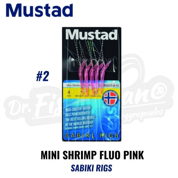 MUSTAD MINI SHRIMP FLUO PINK SABIKI RIGS CL-RIG17