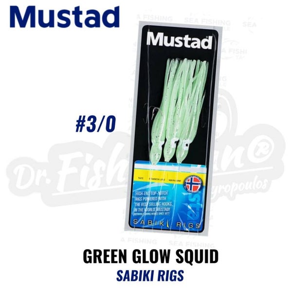 MUSTAD GREEN GLOW SQUID 3/0 CL-RIG37
