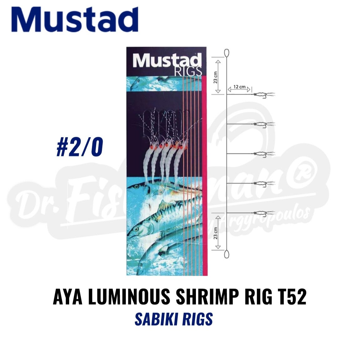 MUSTAD AYAKA LUMINOUS SHRIMP SABIKI RIG T52 2/0 HOOK
