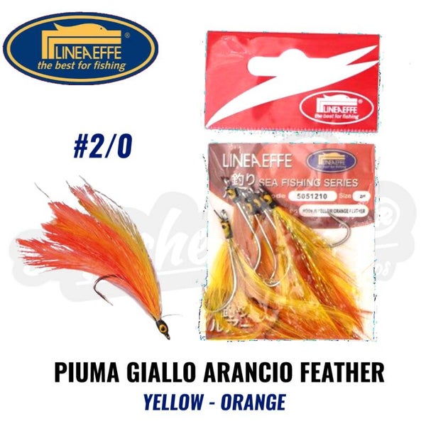 LINEAEFFE FEATHER 2/0 HOOK YELLOW/ORANGE