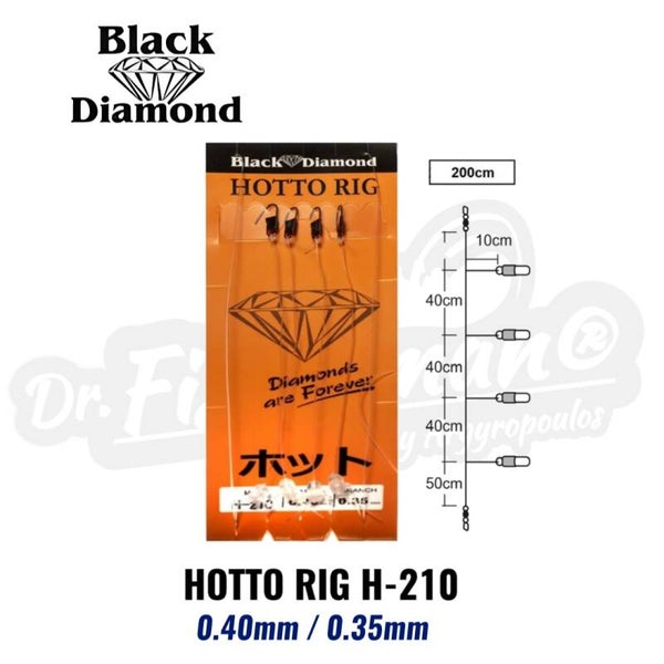 BLACK DIAMOND HOTTO RIG H-210 0.40MM/ 0.35MM FOR 4 JIGS