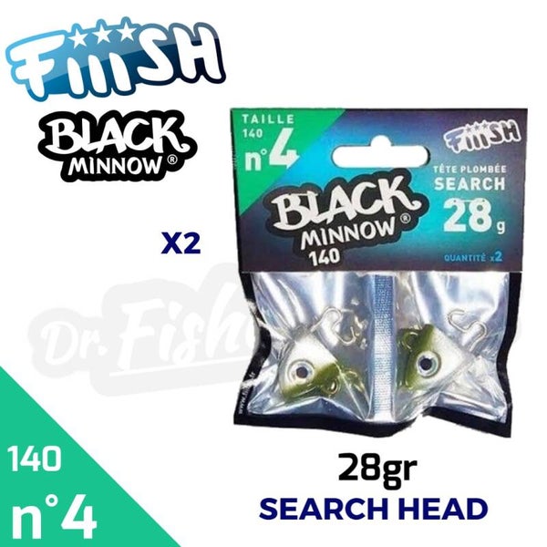 BLACK MINNOW 140 NO4 28GR SEARCH HEAD BM788