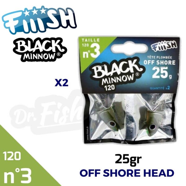 BLACK MINNOW 120 NO3 25GR OFF SHORE HEAD BM002