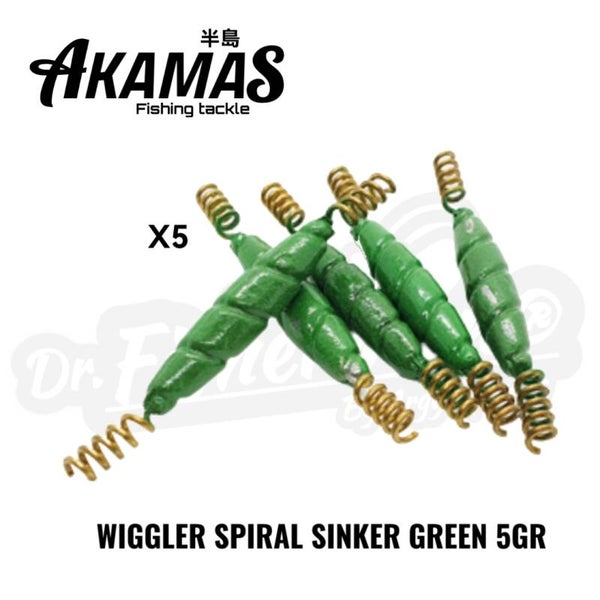 AKAMAS WIGGLER SPIRAL SINKER GREEN LEADS