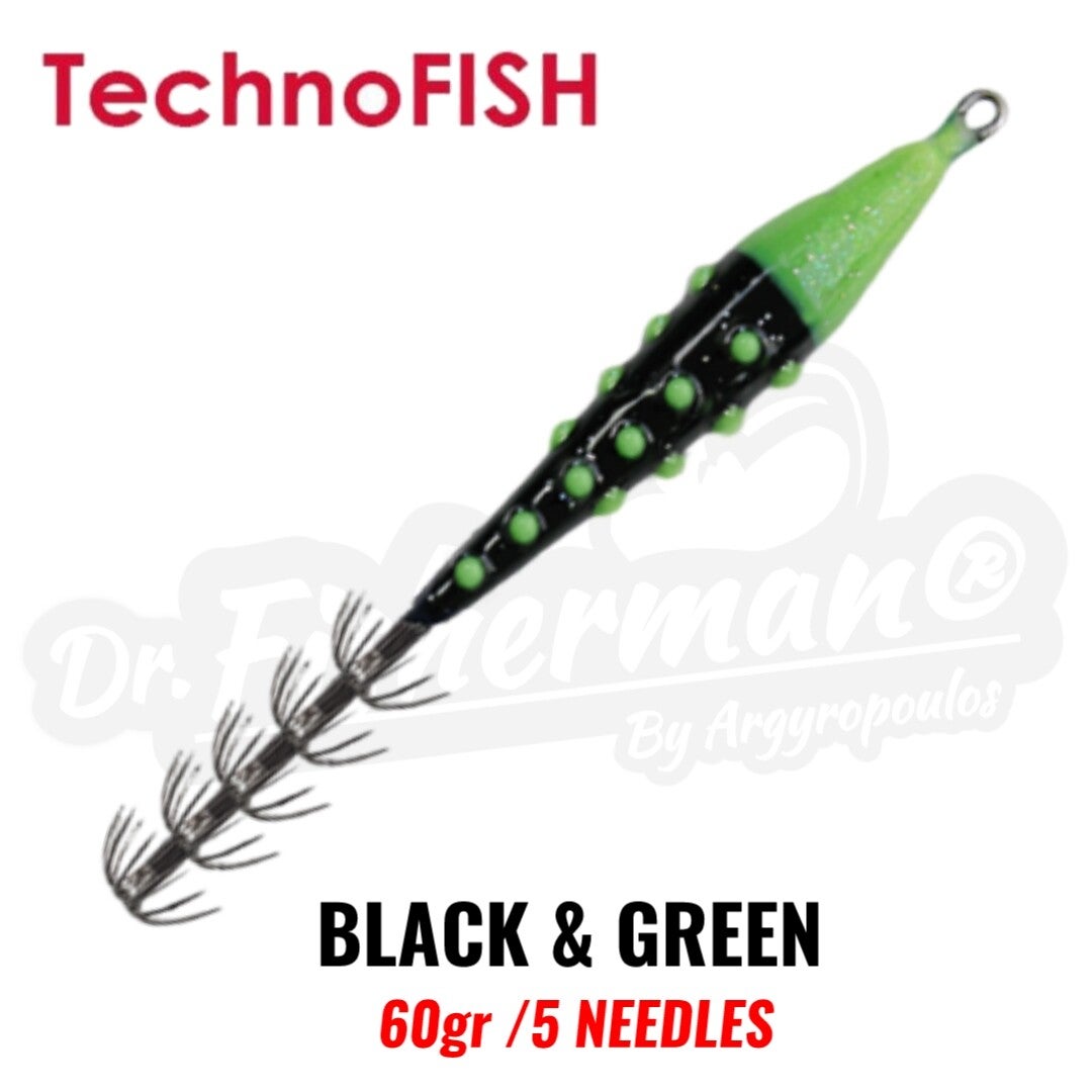 TECHNOFISH THRAPSALIERA BLACK & GREEN 60GR /5 NEEDLES