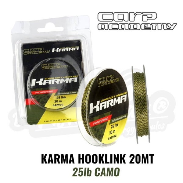 CARP ACADEMY KARMA FAST SINKING HOOKLINK 20MT 25LBS CAMO