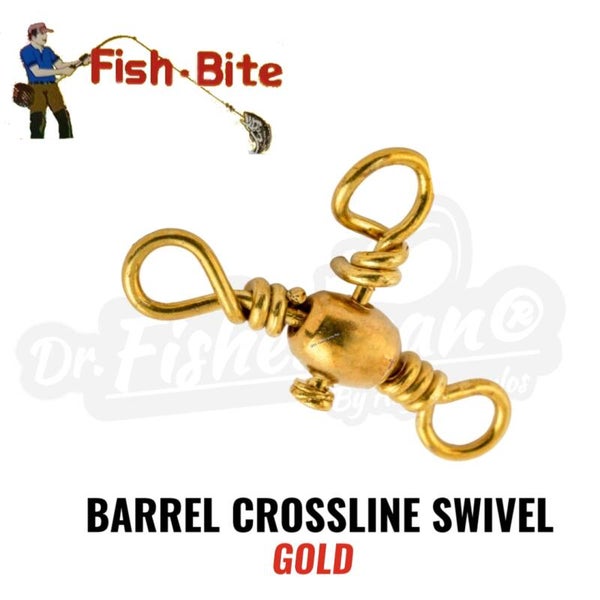 FISH-BITE BARREL CROSSLINE SWIVEL GOLD