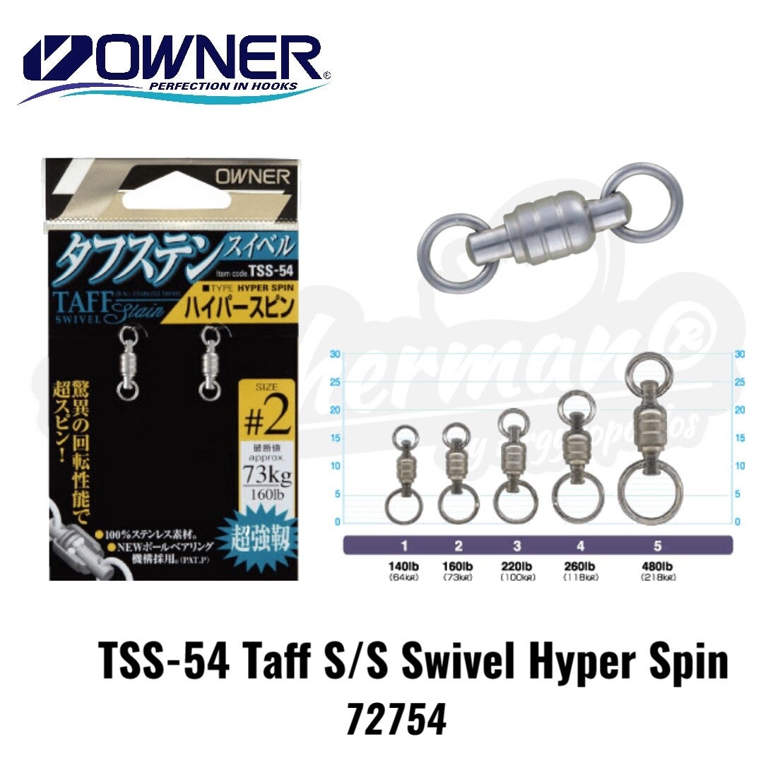 OWNER TSS-54 TAFF S/S SWIVEL HYPER SPIN 72754 #000 2MM