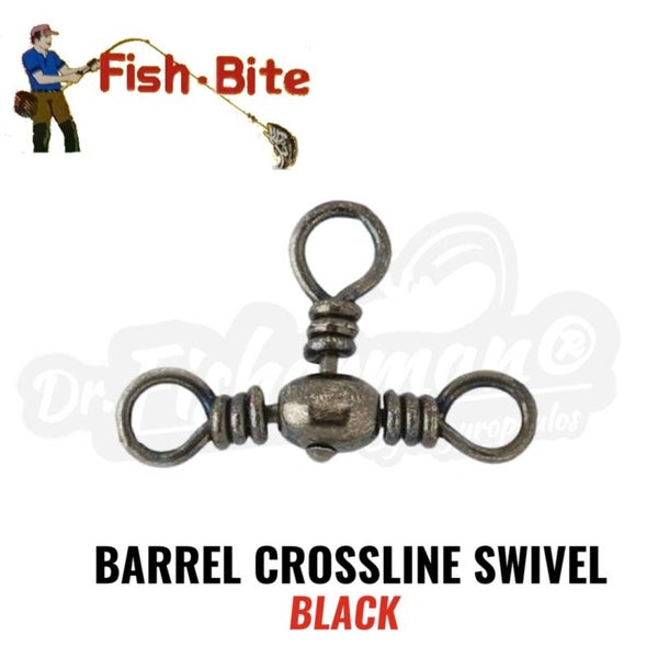 FISH-BITE BARREL CROSSLINE BLACK SWIVEL