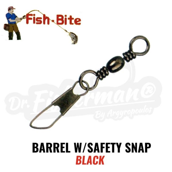 FISH-BITE BARREL W/ SAFETY SNAP BLACK NO:2