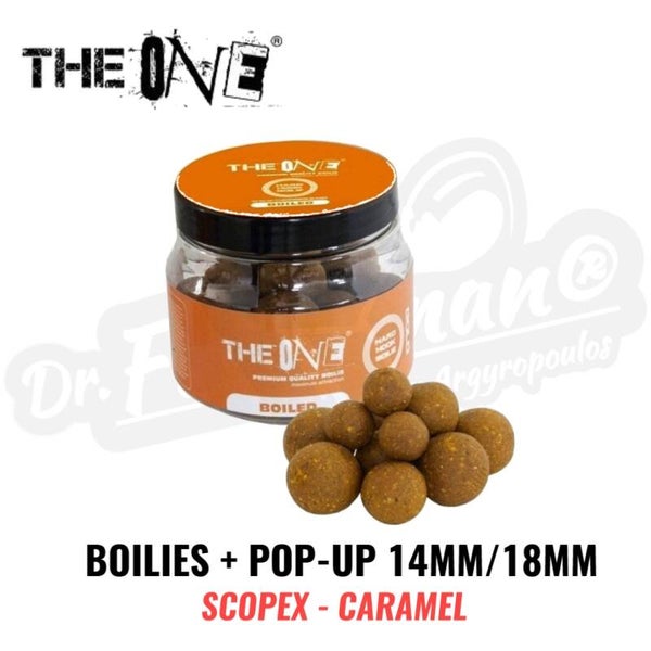 THE ONE BOILIES + POP-UP 14MM /18MM SCOPEX - CARAMEL