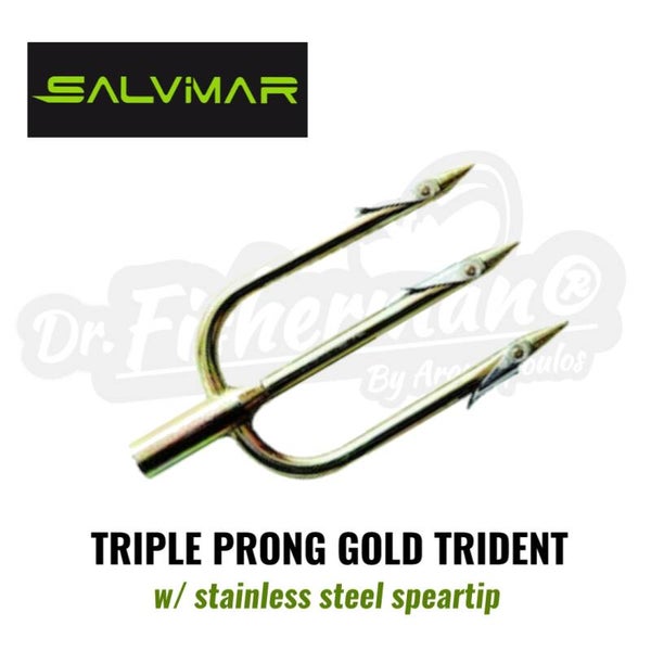 SALVIMAR TRIPLE PRONG GOLD TRIDENT WITH SPEARTIPS