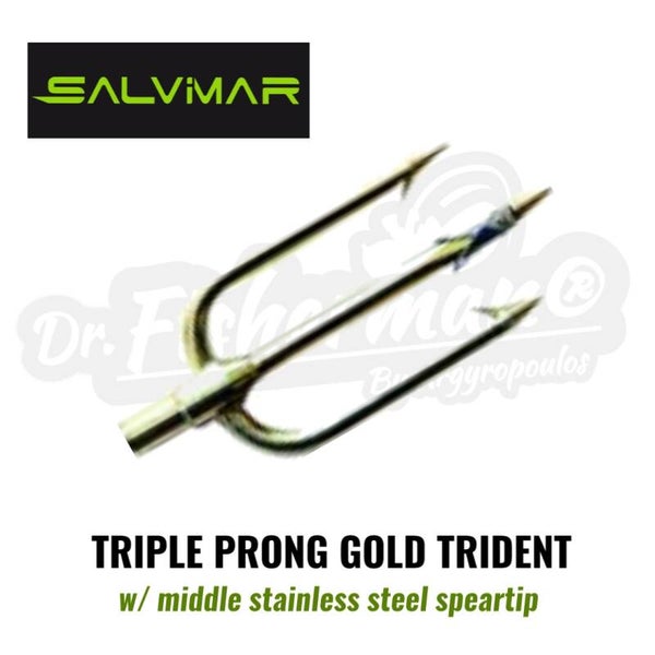 SALVIMAR TRIPLE PRONG GOLD TRIDENT WITH MIDDLE SPEARTIP