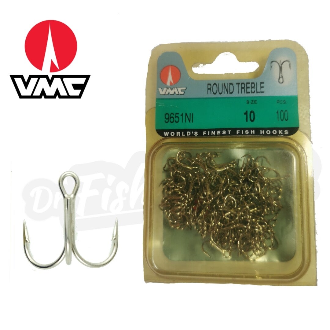 VMC ROUND TREBLE HOOKS 9651NI 100PCS NO10