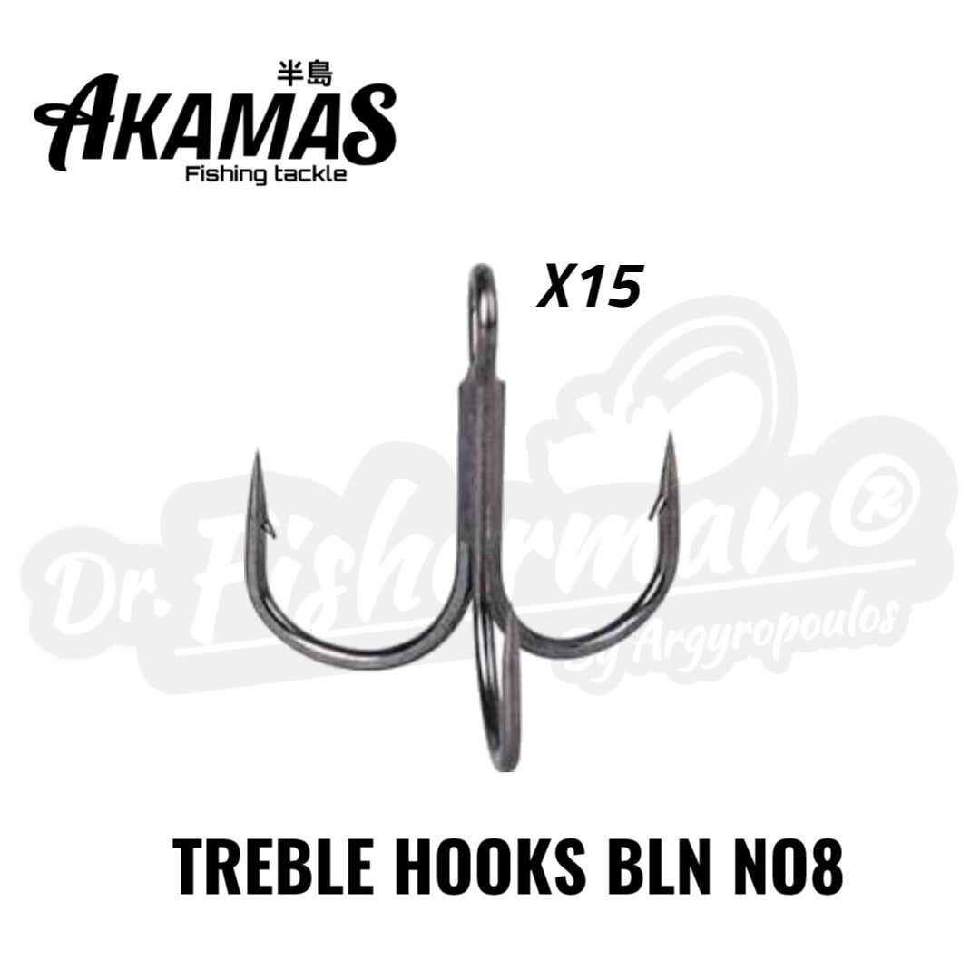 AKAMAS TREBLE HOOKS BLN NO8 15PCS